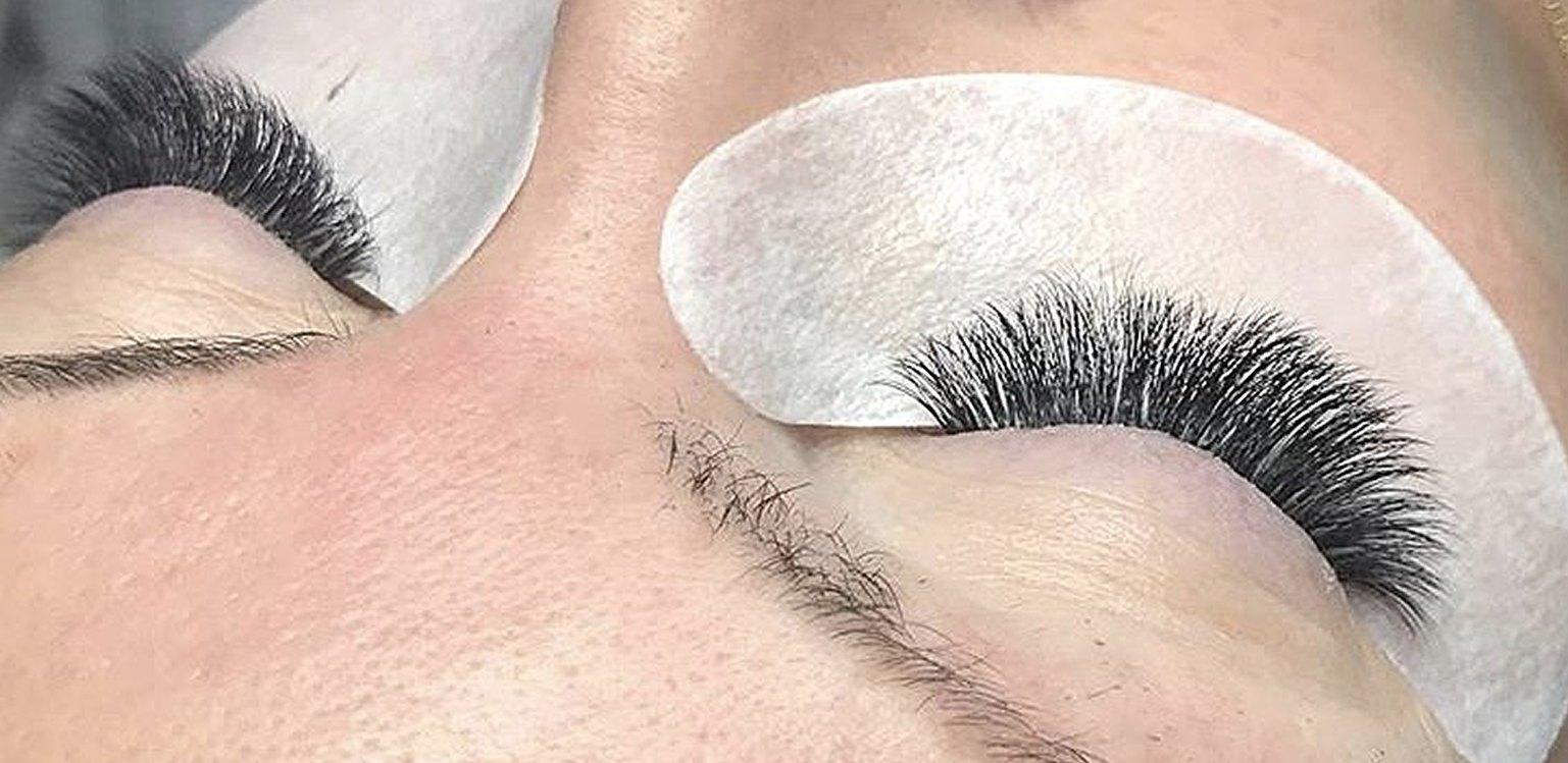 Extensii de gene volum, ochi închis, cu patch sub ochi